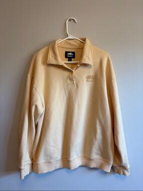 Roots Butter Yellow Button-Collar Pullover